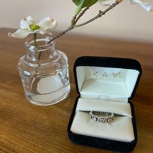 Pandora Pink and Sterling Silver Band Ring